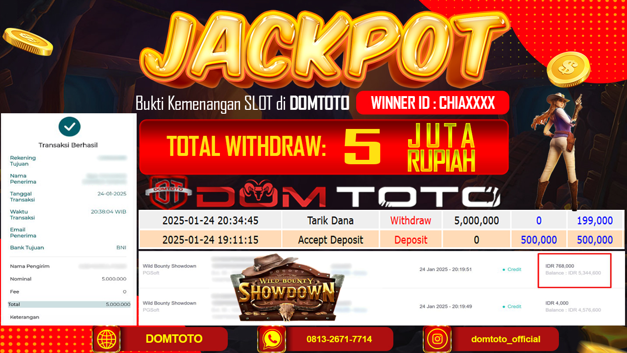 JACKPOT SLOT WILD BOUNTY SHOWDOWN  24 JANUARI 2025